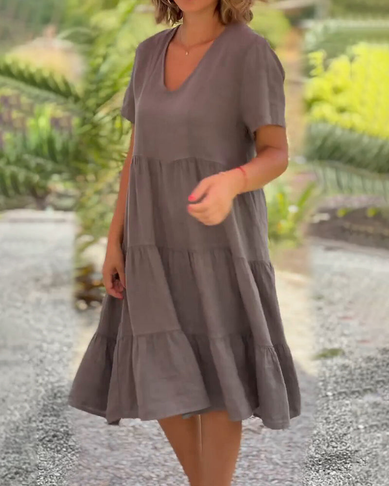 Verena™ | Kleid aus Baumwolle und Leinen