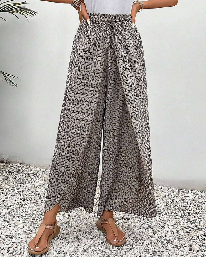 Stella | Lisette Hose mit weitem Bein und geometrischem Druck