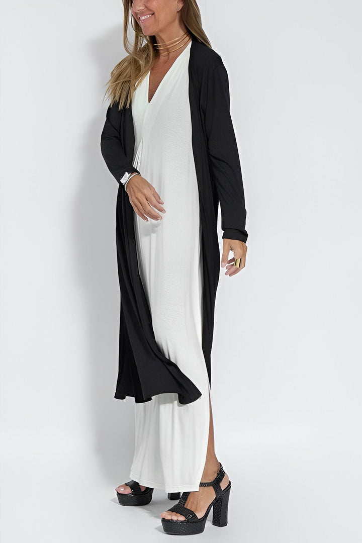 Hanneke | Elegantes langes Kleid + passender Cardigan GRATIS